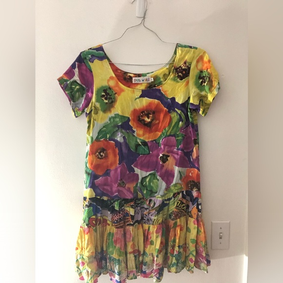 Jams World Dresses & Skirts - Vintage Jams World Hattie Tiered Mini Dress in Mixed Poppy Print Size Small